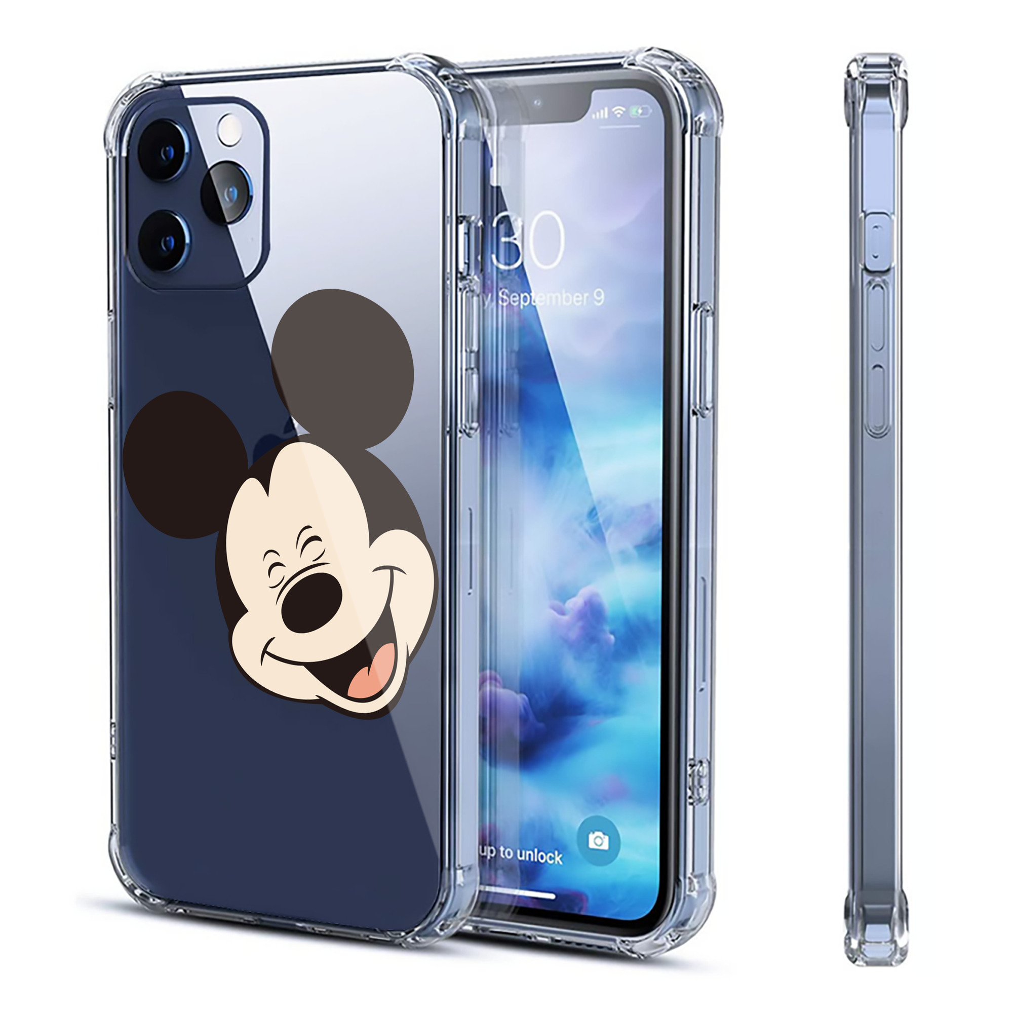 （画像用） ミッキーマウス Mickey Mouse 【iPhone 12シリーズ対応】透明スマホケース（クリアソフトケース）